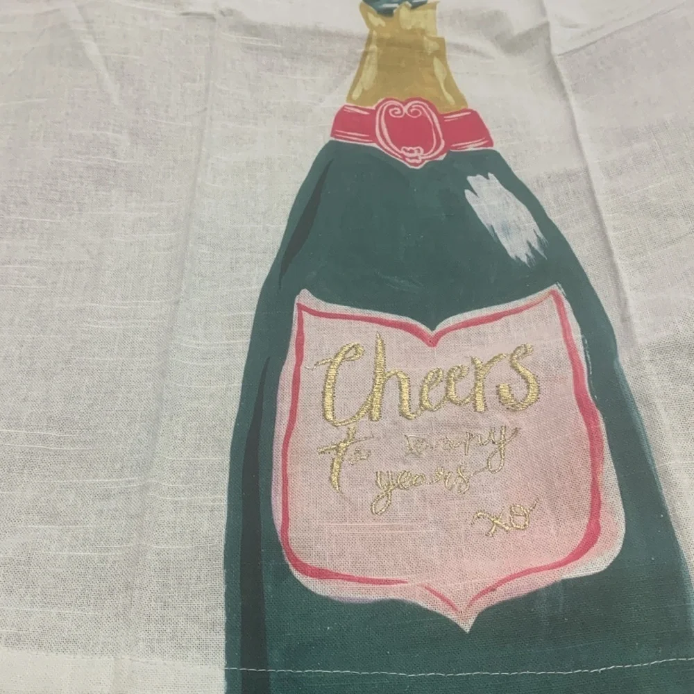 - Anthropologie cheers to many years dish towel new with tags